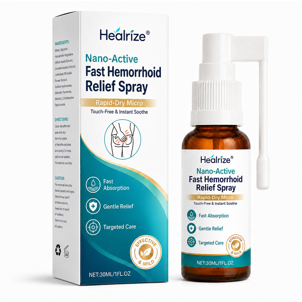 🌿👨⚕️Healrize® Nano-Active Fast Hemorrhoid Relief Spray | Rapid-Dry Micro-Mist with Essential Oils, Touch-Free & Instant Soothe