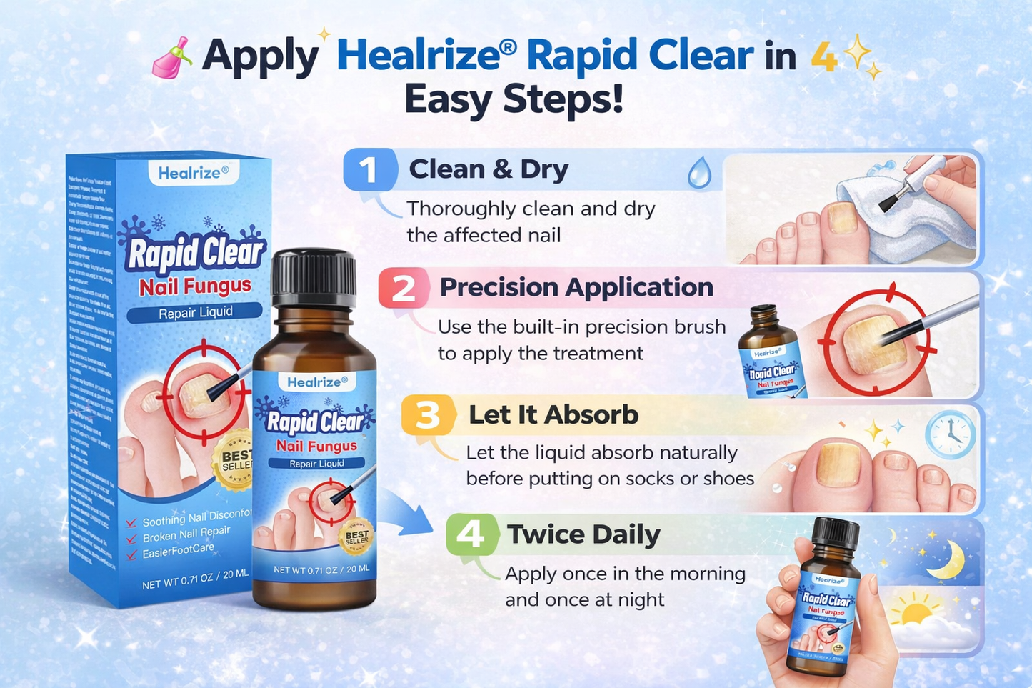 Healrize®Nano Rapid Clear Nail Fungus Rapair Liquid🔥 – Effective in Seven Days, Permanently Eliminates the Root