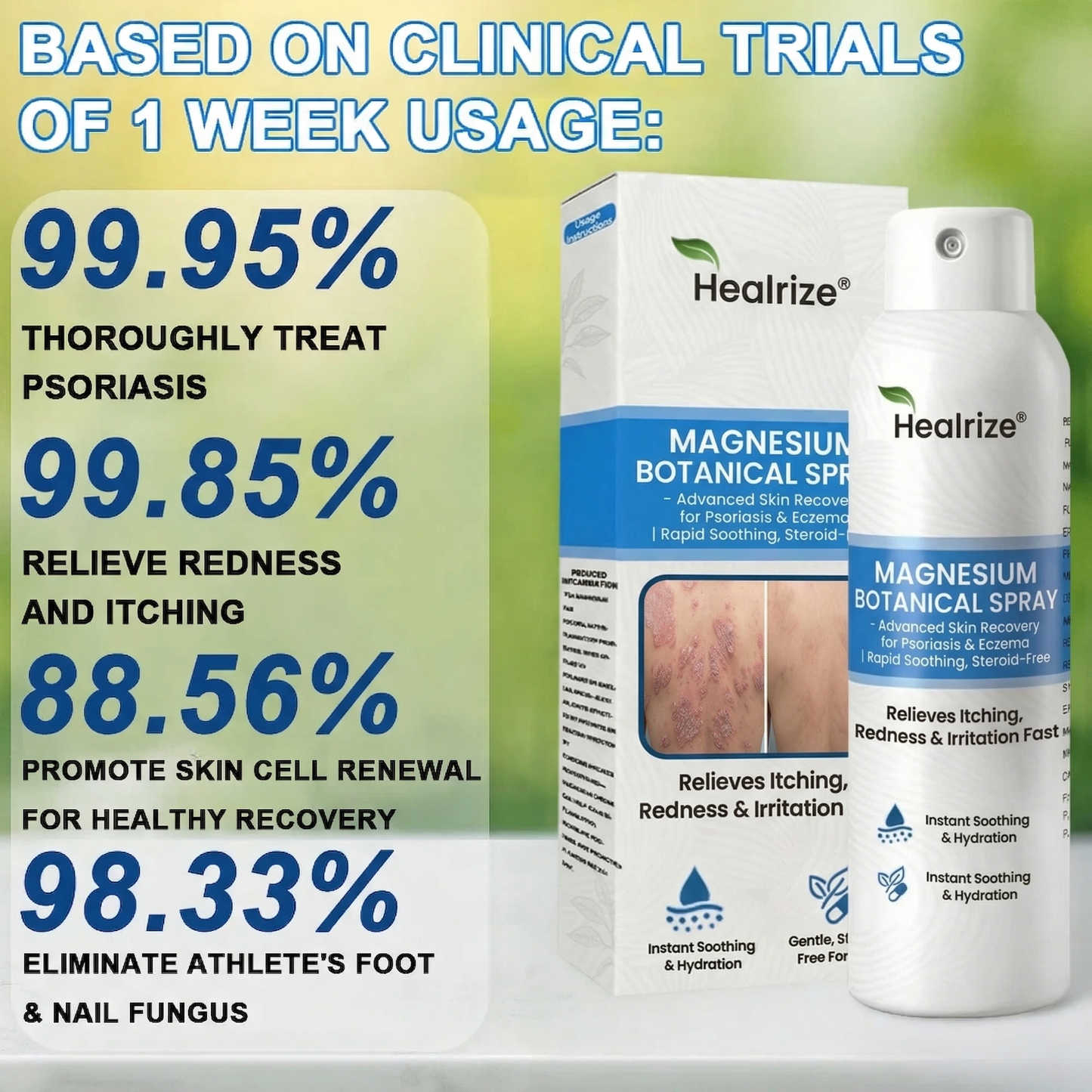 👨‍⚕️Healrize® Magnesium Botanical Spray – 🍃Advanced Skin Recovery for Psoriasis & Eczema | Rapid Soothing, Steroid-Free