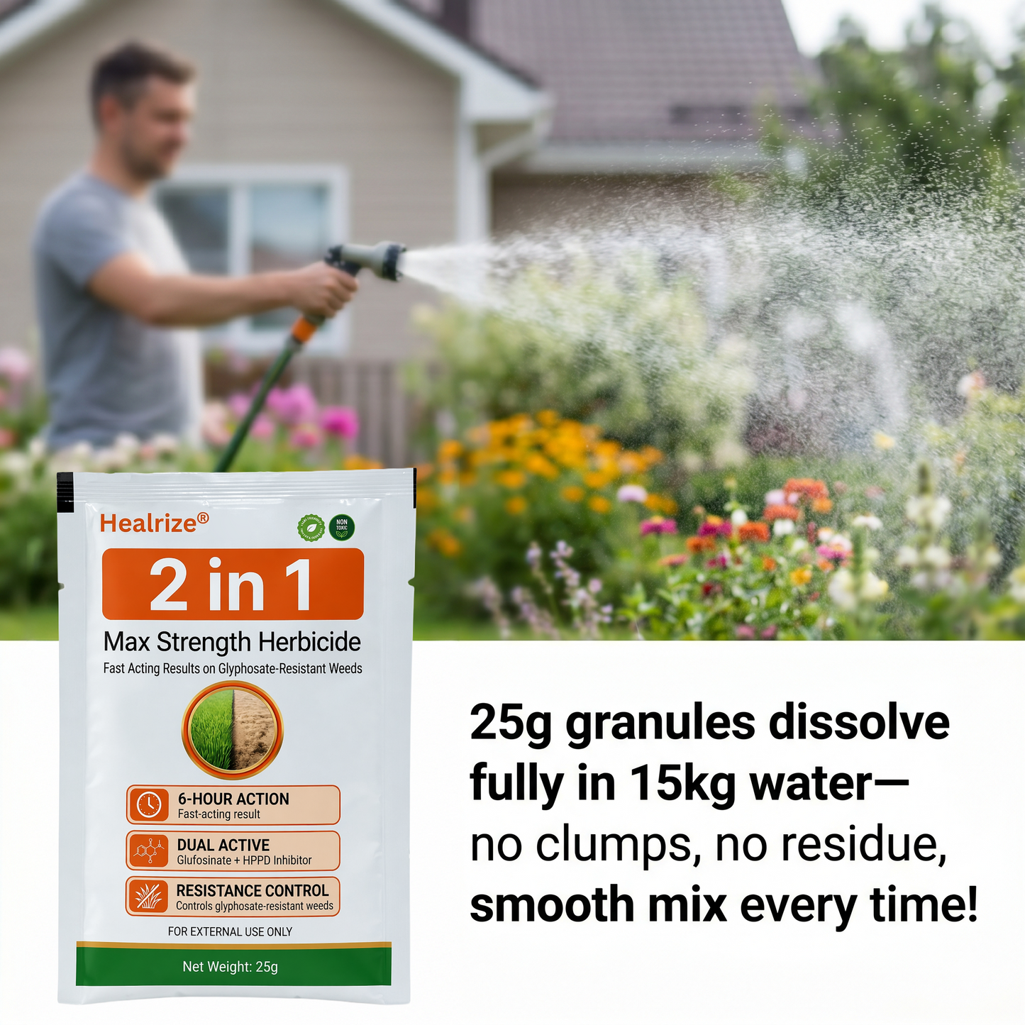 🌿Healrize® 2-in-1 Max Strength Herbicide: Fast Acting Results on Glyphosate-Resistant Weeds