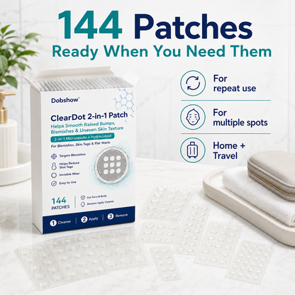 Dobshow®ClearDot 2-in-1 Patch | Helps Smooth Raised Bumps, Blemishes & Uneven Skin Texture