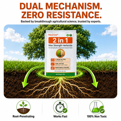 🌿Healrize® 2-in-1 Max Strength Herbicide: Fast Acting Results on Glyphosate-Resistant Weeds