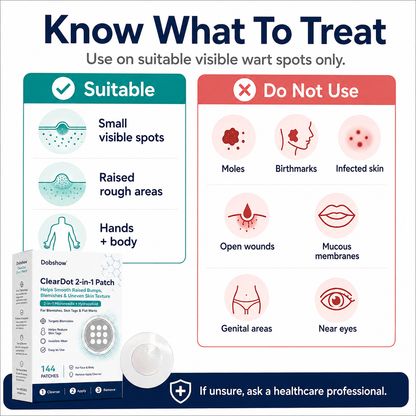 Dobshow®ClearDot 2-in-1 Patch | Helps Smooth Raised Bumps, Blemishes & Uneven Skin Texture