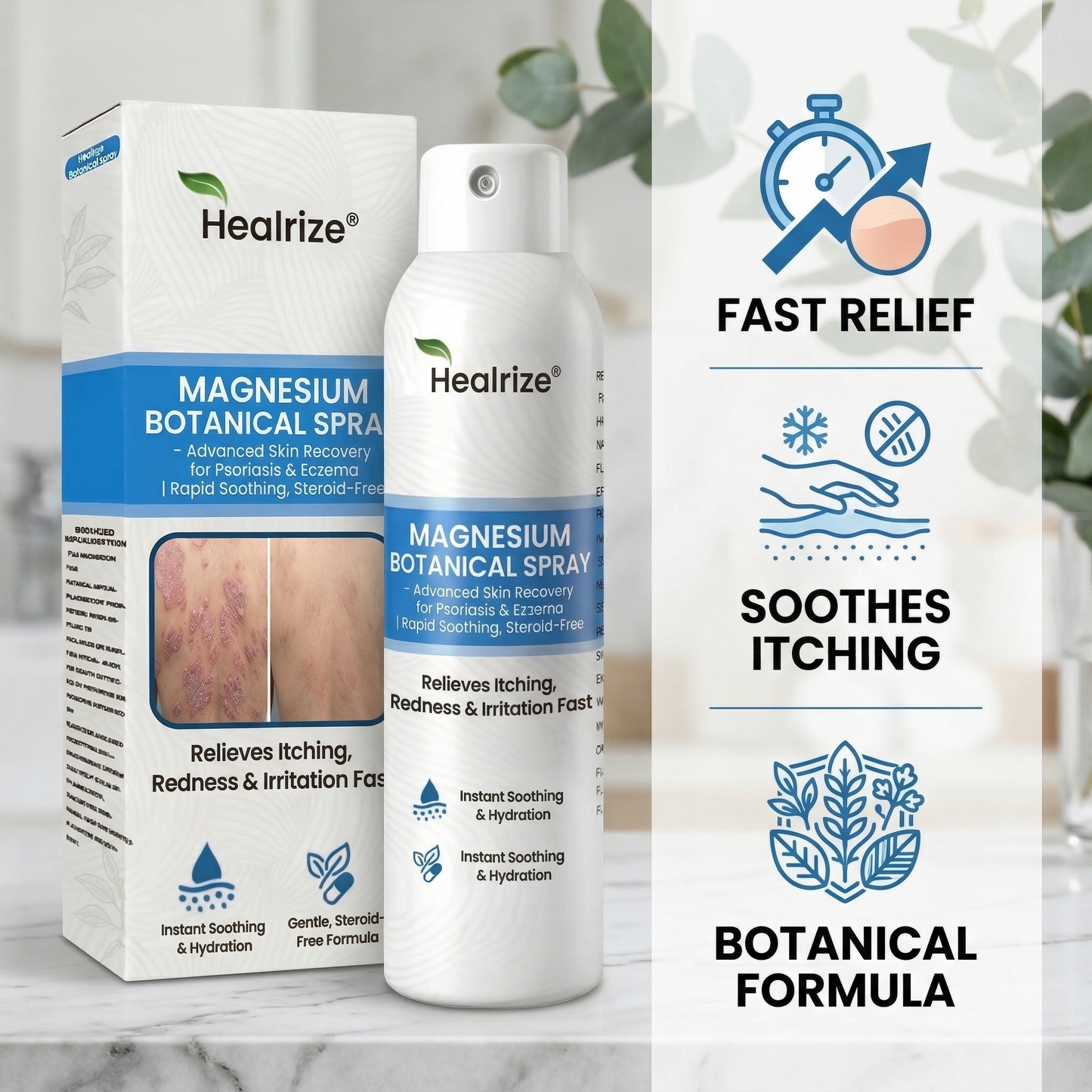👨‍⚕️Healrize® Magnesium Botanical Spray – 🍃Advanced Skin Recovery for Psoriasis & Eczema | Rapid Soothing, Steroid-Free