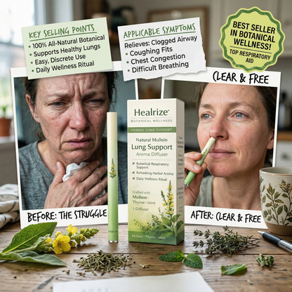 🍃Healrize® Natural Mullein Lung Support Aroma Diffuser——– Deep Lung Cleanse Support