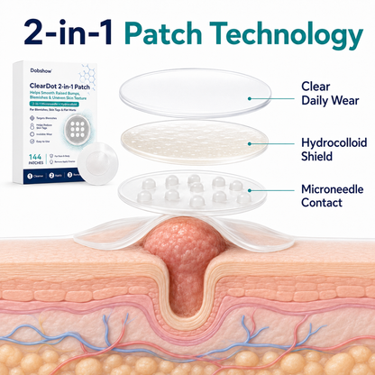 Dobshow®ClearDot 2-in-1 Patch | Helps Smooth Raised Bumps, Blemishes & Uneven Skin Texture