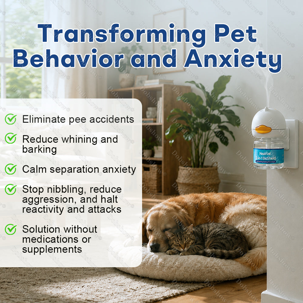 Healrize®3-in-1 BioShield 60-Day Dog Calming Diffuser Kit – Anxiety Relief, Sedation Support, Odor Control & Insect Repelling