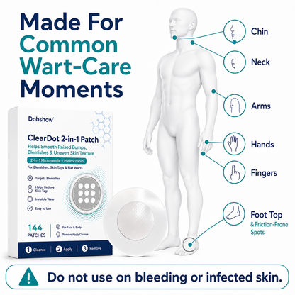 Dobshow®ClearDot 2-in-1 Patch | Helps Smooth Raised Bumps, Blemishes & Uneven Skin Texture