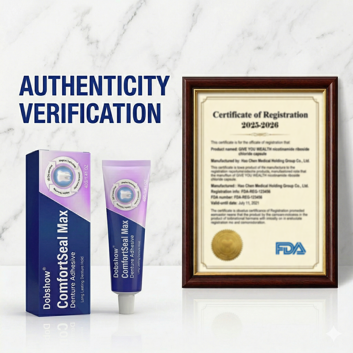 ✨Dobshow® ComfortSeal Max Denture Adhesive—🦷96-hour long-lasting, heat adaptive technology