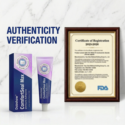 ✨Dobshow® ComfortSeal Max Denture Adhesive—🦷96-hour long-lasting, heat adaptive technology