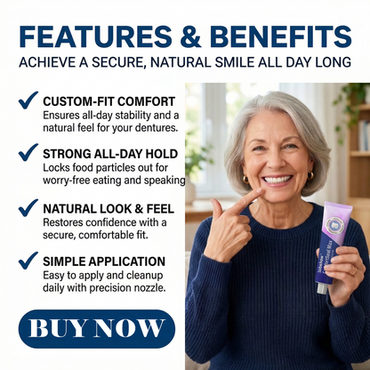 ✨Dobshow® ComfortSeal Max Denture Adhesive—🦷96-hour long-lasting, heat adaptive technology