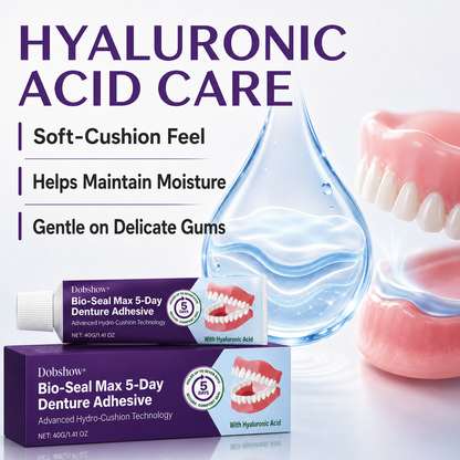 🔥LIMITED SPECIAL OFFER🔥Dobshow® Bio-Seal Max 5-Day Denture Adhesive🦷💙