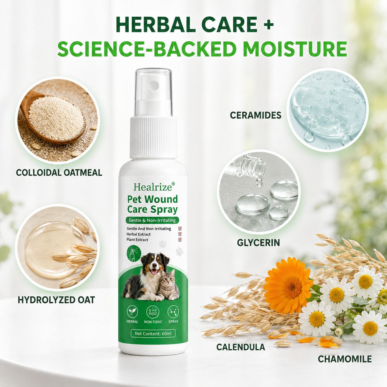 Healrize®Pet Wound Care Spray – Gentle & Non-Irritating