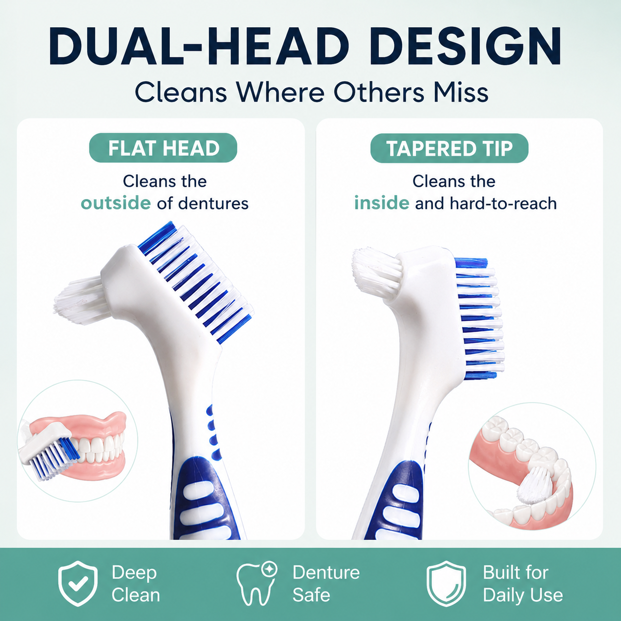 MCOIKY® Precision Dual-Head Denture & Retainer Cleaning Brush